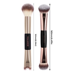 MAANGE 2PCS Double-ended Makeup Brush Foundation Conture Concealer Loose Powder  Facial Professional Makeup Brush Set - 图片 4