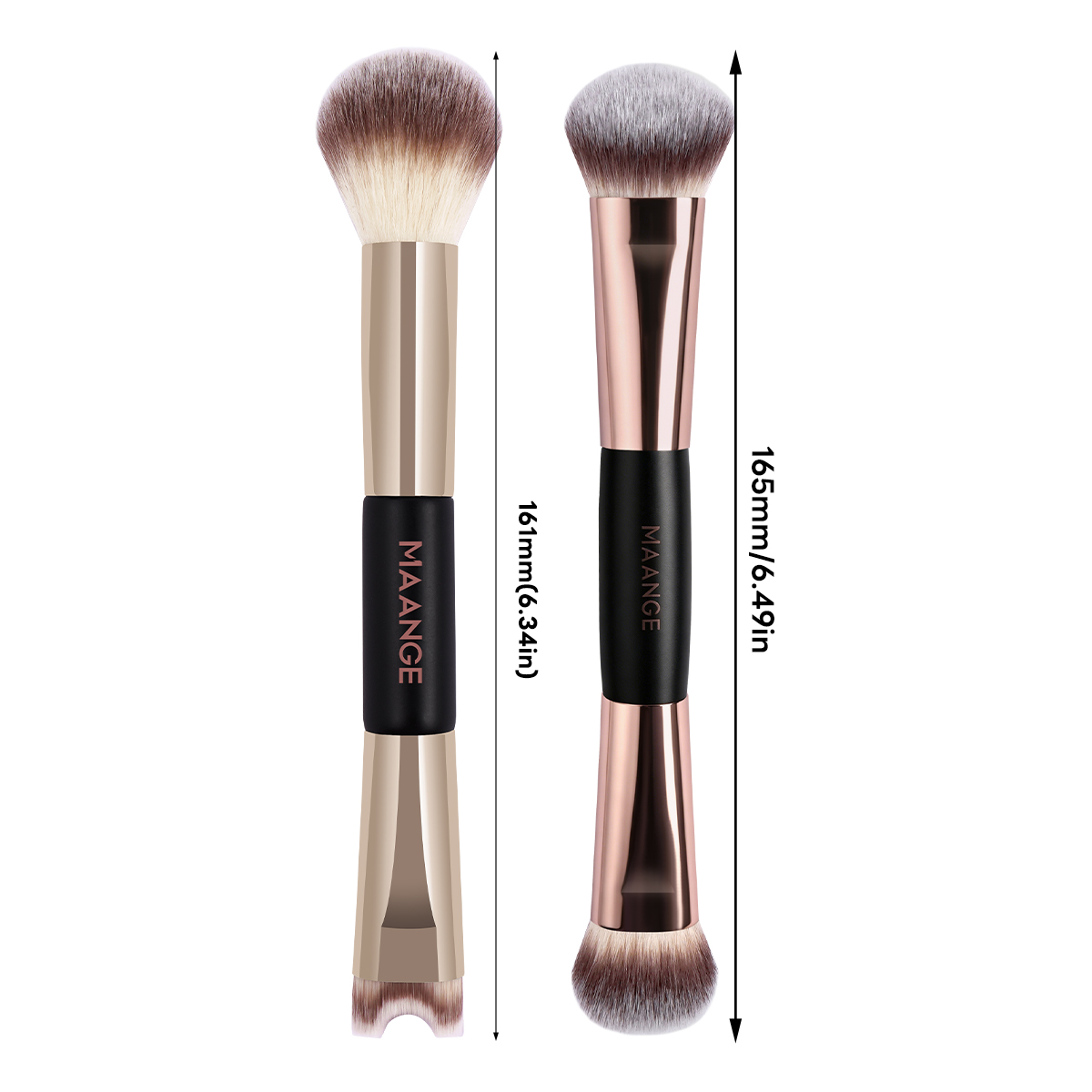 MAANGE 2PCS Double-ended Makeup Brush Foundation Conture Concealer Loose Powder  Facial Professional Makeup Brush Set - 图片 4