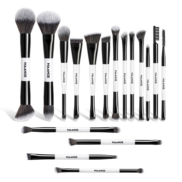 MAANGE Wholesale Custom OEM&ODM 17pcs Cosmetic Brush Set Foundation Loose Powder Contour Concealer Eyeshadow  Makeup Brush Set