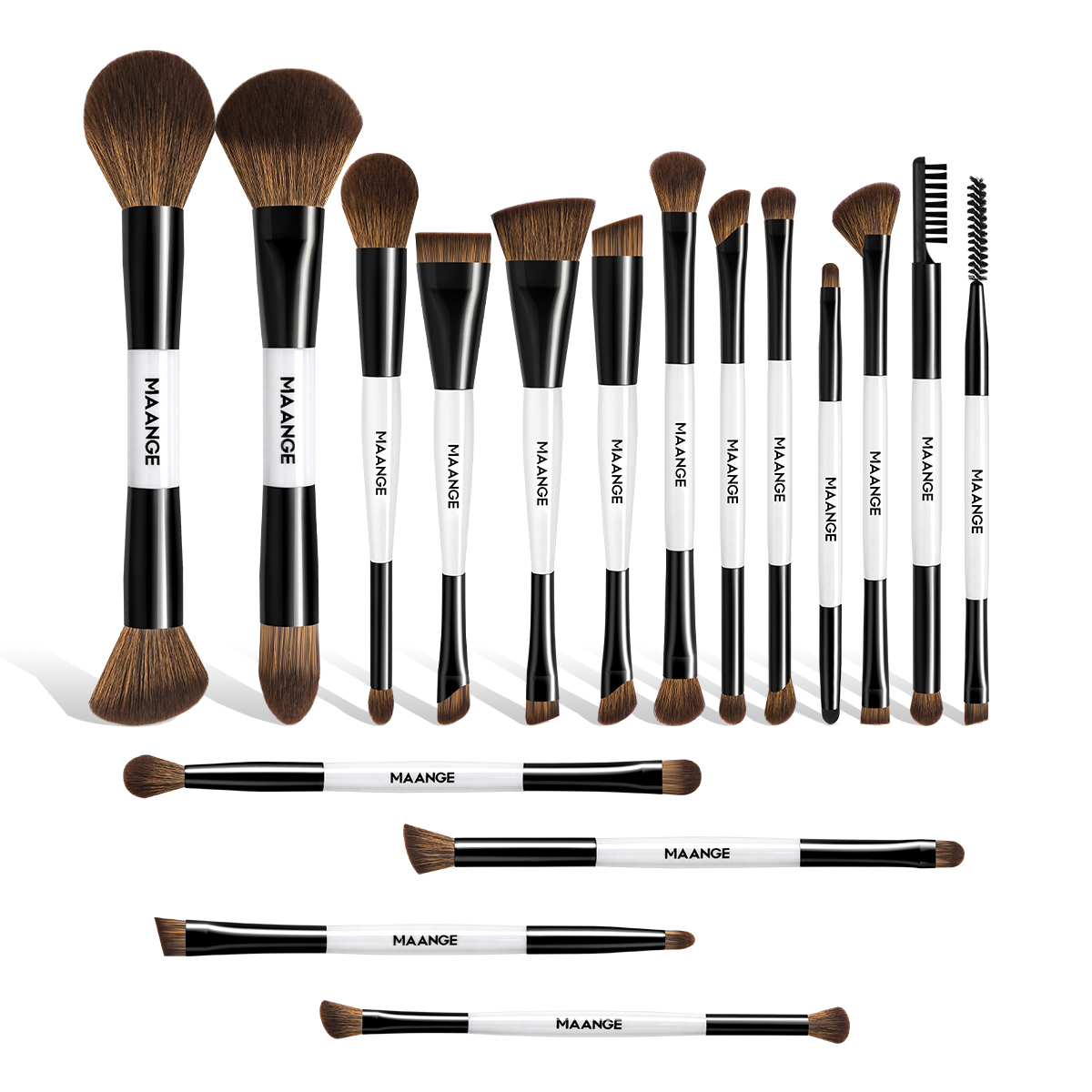 MAANGE Wholesale Custom Logo 17pcs Cosmetic Brush Set Foundation Loose Powder Contour Concealer Eyeshadow Makeup Brush Set - 图片 1