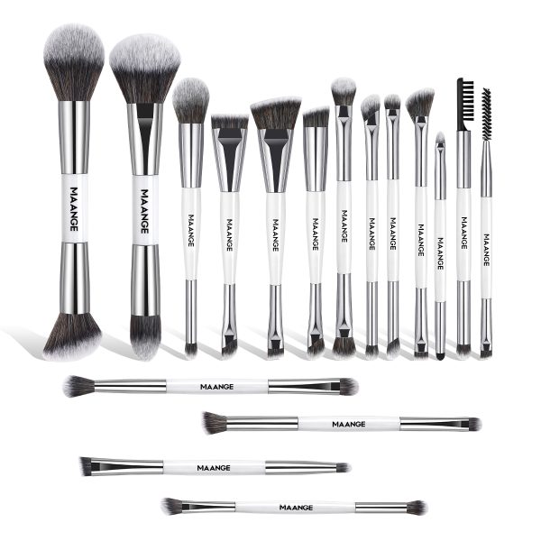 MAANGE Custom OEM&ODM Professional 17pcs Cosmetic Brush Set Foundation Loose Powder Contour Concealer Eyeshadow Makeup Brush Set