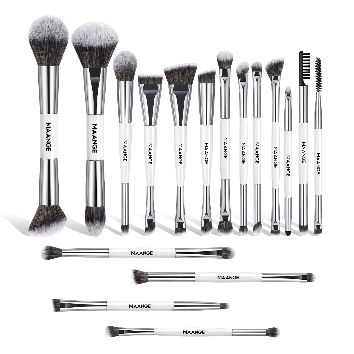 MAANGE Custom OEM&ODM Professional 17pcs Cosmetic Brush Set Foundation Loose Powder Contour Concealer Eyeshadow Makeup Brush Set - 图片 1