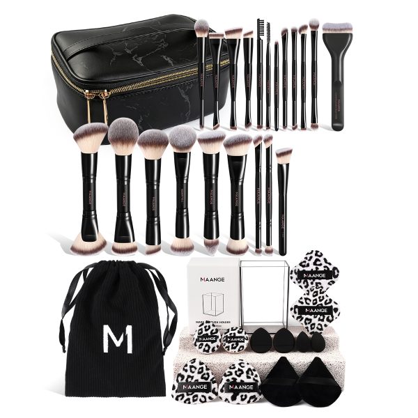 Professional Makeup Brush Wholesale Customized 21pcs Makeup Brushes 12pcs Powder Puff Makeup Bag Professional Makeup Brush Set