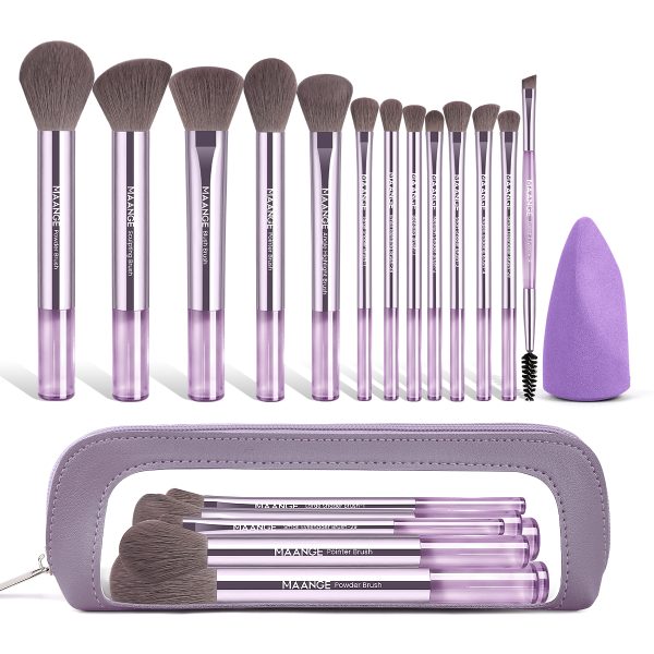 MAANGE Custom 13pcs Makeup Brushes 1PCS Powder Puff Foundation Blush Contouring Eyeshadow Facial Professional Makeup Brush Set