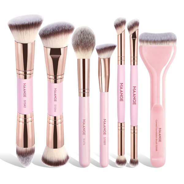 MAANGE Wholesale Custom Logo OEM&ODM Luxury 7pcs Makeup Brushes Set Private Label Facial Professional Makeup Brush Set