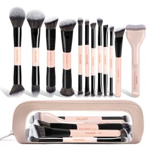 MAANGE Wholesale Custom logo OEM&ODM 12PCS Double-ended Makeup Brushes Set Facial Professional Makeup Brushes Set
