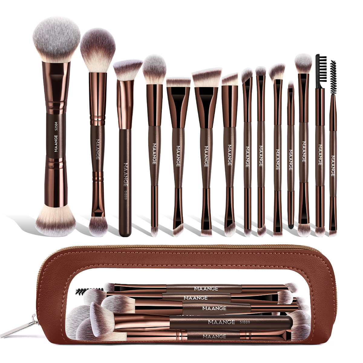 MAANGE Professional Makeup Brush Set 14PCS Makeup Brush Set Foundation Concealer Eyeshadow Loose Powder Blush Makeup Brush Set - 图片 1