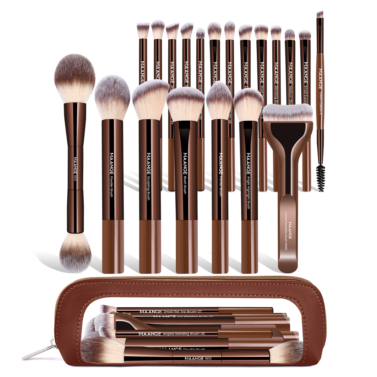 MAANGE High Quality  20PCS Makeup Brushes Powder Puff Blush Eyeshadow Foundation Professional Facial Makeup Brush Set - 图片 1