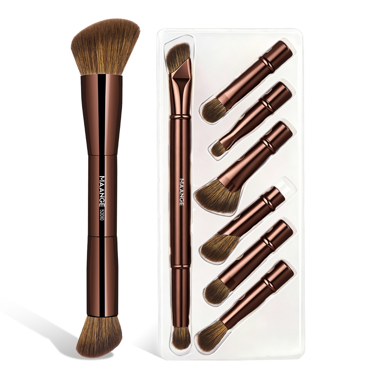 MAANGE Wholesale 8-in-1 Makeup Brush Custom OEM&ODM 8-in-1 Single Brush Multi-purpose Facial Professional Makeup Brush Set - 图片 1