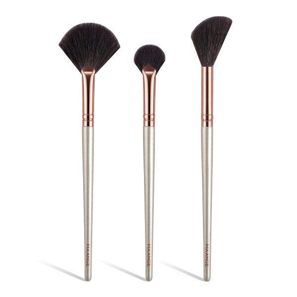 MAANGE Professionasl Custom OEM&ODM 3pcs Makeup Brush Contour Eyeshadow Highlighter Facial Professional Makeup Brush Set