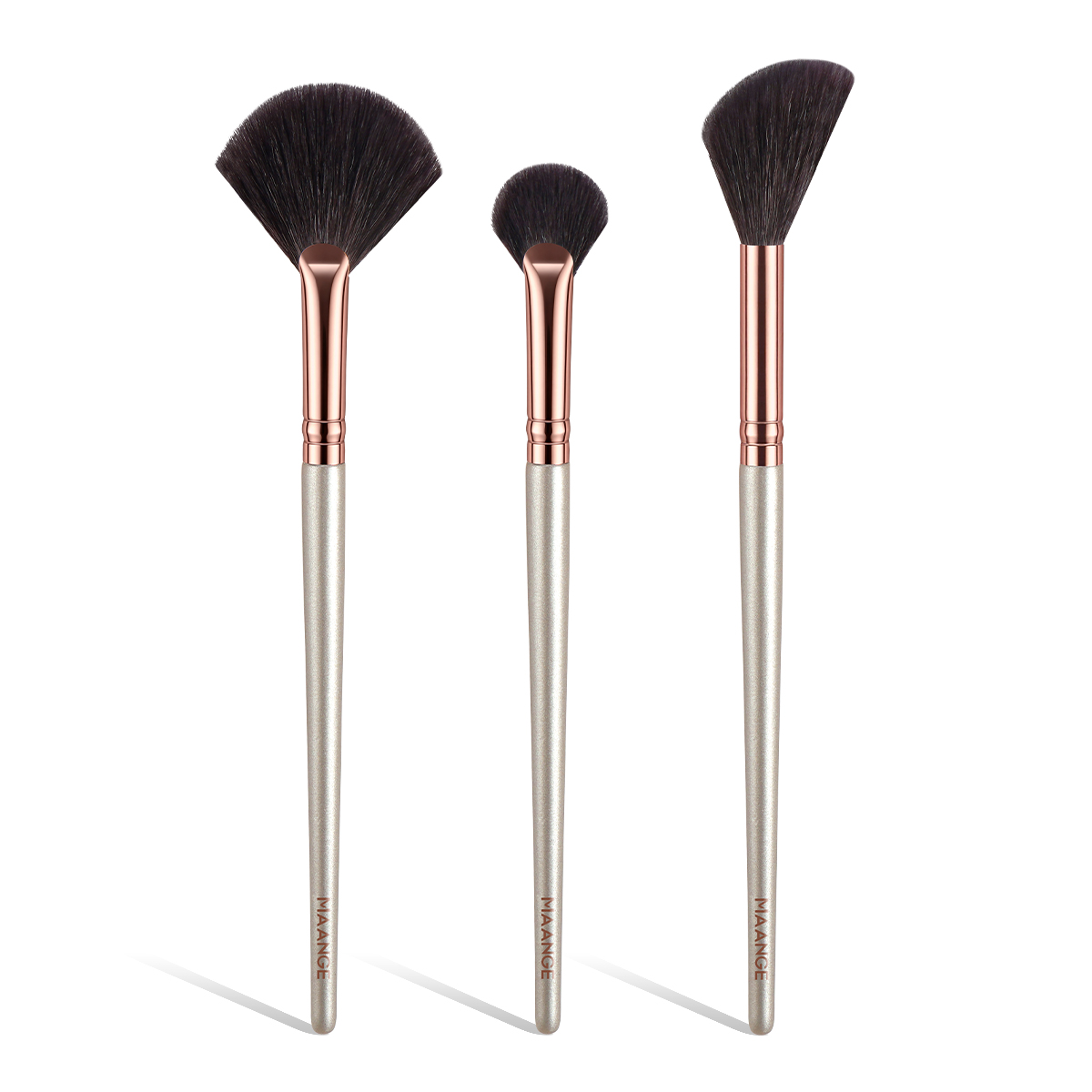 MAANGE Professionasl Custom OEM&ODM 3pcs Makeup Brush Contour Eyeshadow Highlighter Facial Professional Makeup Brush Set - 图片 1