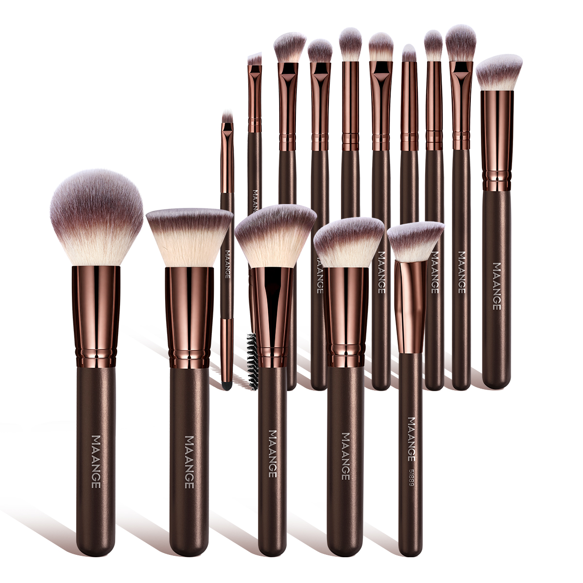 MAANGE Wholesale 15pcs Makeup Brushes Concealer Loose Powder Foundational Facial Professional Makeup Brush Set - 图片 1