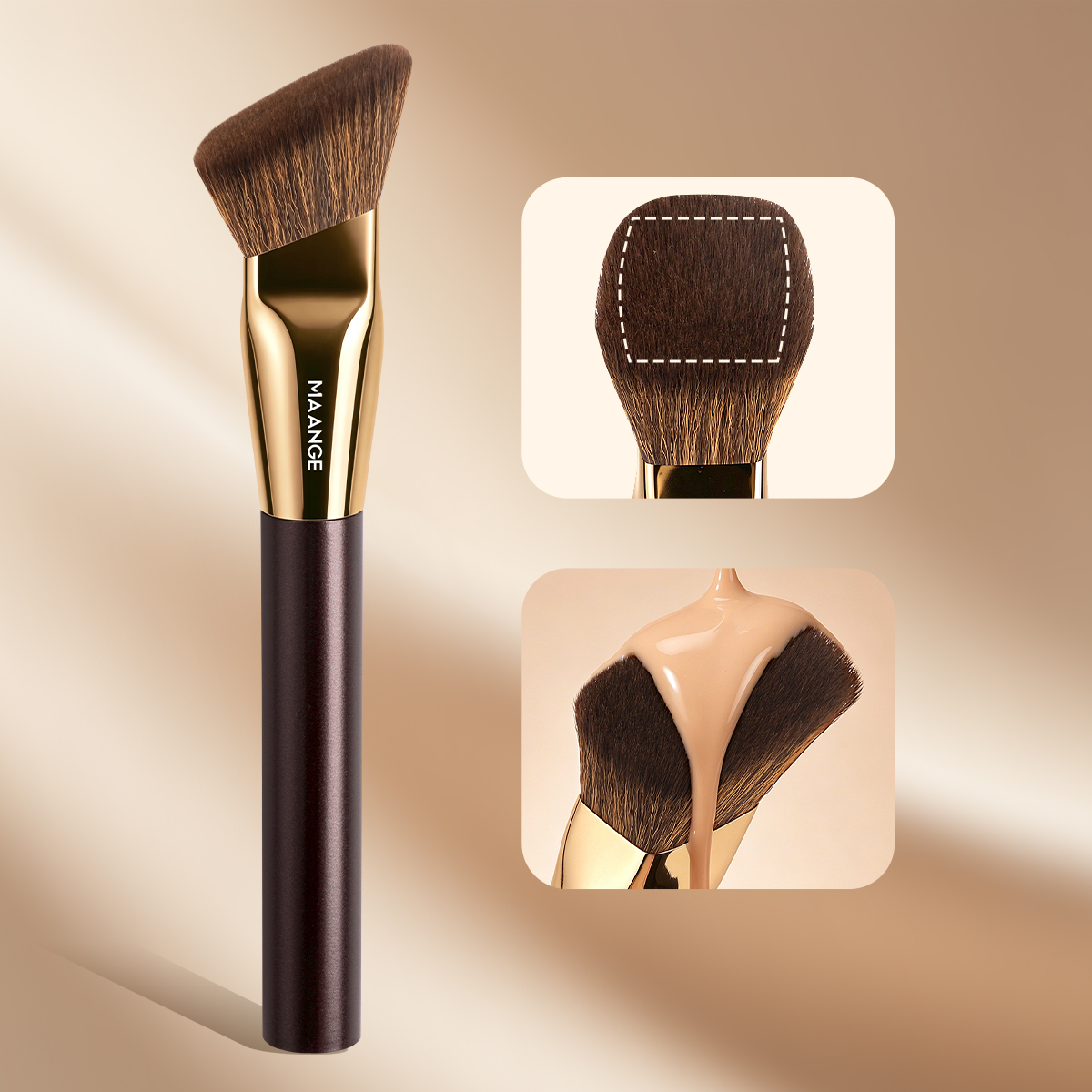MAANGE Wholesale Private Label Professional Single Makeup Brush  Liquid Foundation Loose Powder Blush Professional Makeup Brush - 图片 2