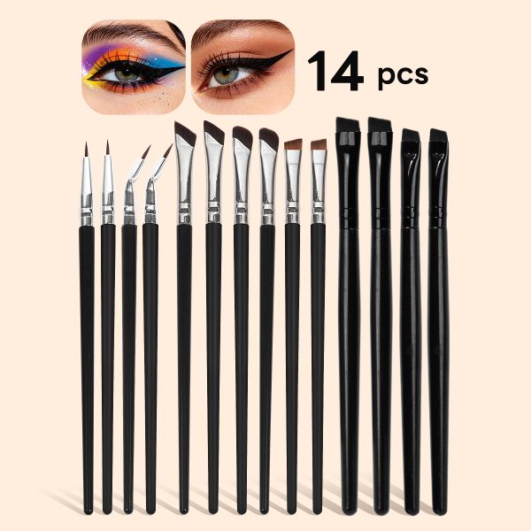 MAANGE Professional 14PCS Eyes Makeup Brush Set Eyebrow Pencil Eyeliner Under-eye Shadow Nose Shadow Eyes Makeup Brush Set