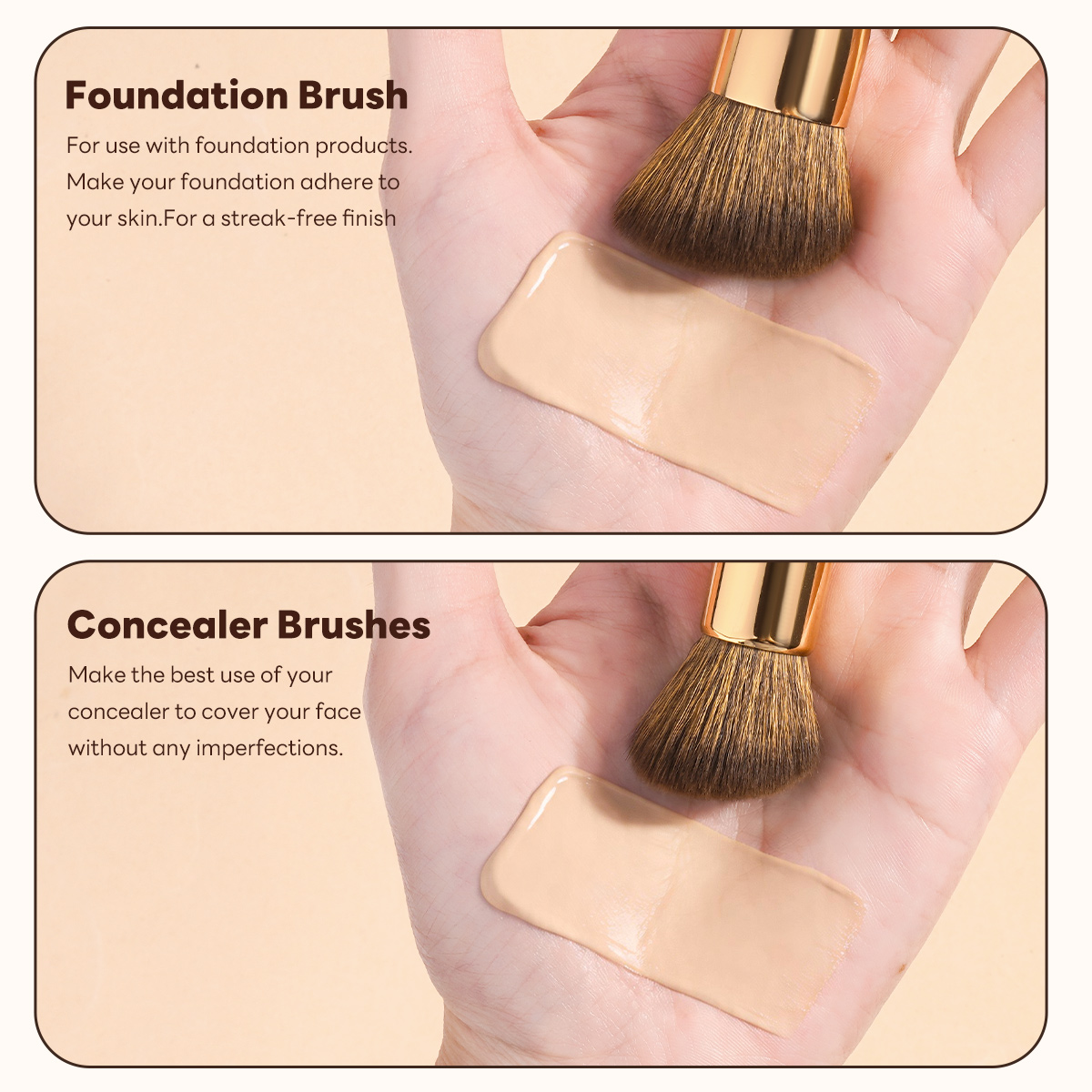 MAANGE New Arrival 8-in-1 Custom OEM&ODM 8-in-1 Single Makeup Brush High-quality Multi-purpose Professional Facial Makeup Brush - 图片 4