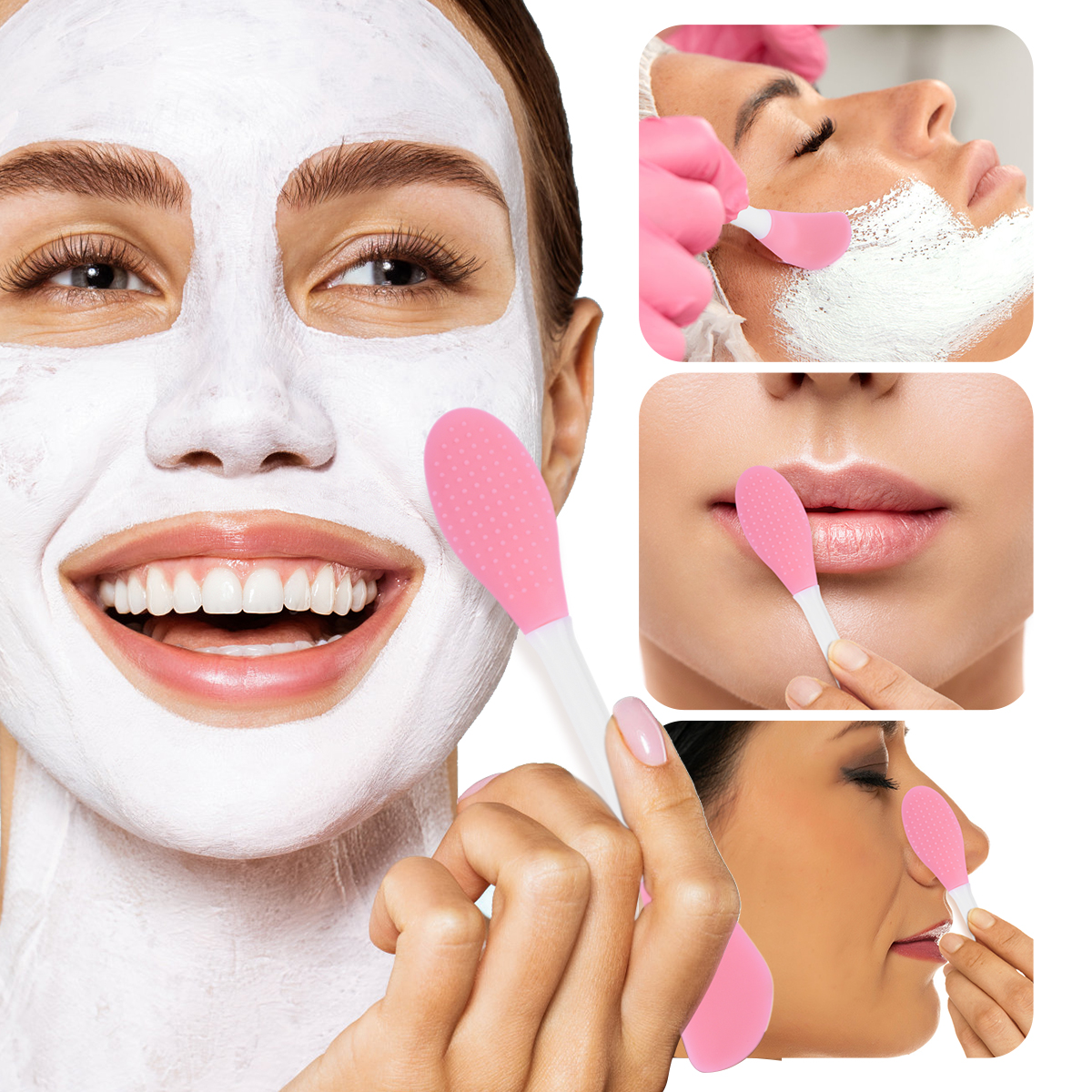MAANGE Wholesale 3pcs Makeup Brush  2PCS Powder Puff Silicone Facial Mask Brush Professional Facial Makeup Brush Set - 图片 2