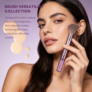 MAANGE Custom 13pcs Makeup Brushes 1PCS Powder Puff Foundation Blush Contouring Eyeshadow Facial Professional Makeup Brush Set - 图片 6