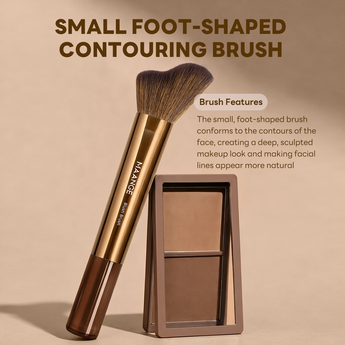 MAANGE Wholesale Professional Makeup Brush Custom  Private Label Single Brush Foundation Contour  Blush Loose Powder Brush - 图片 2