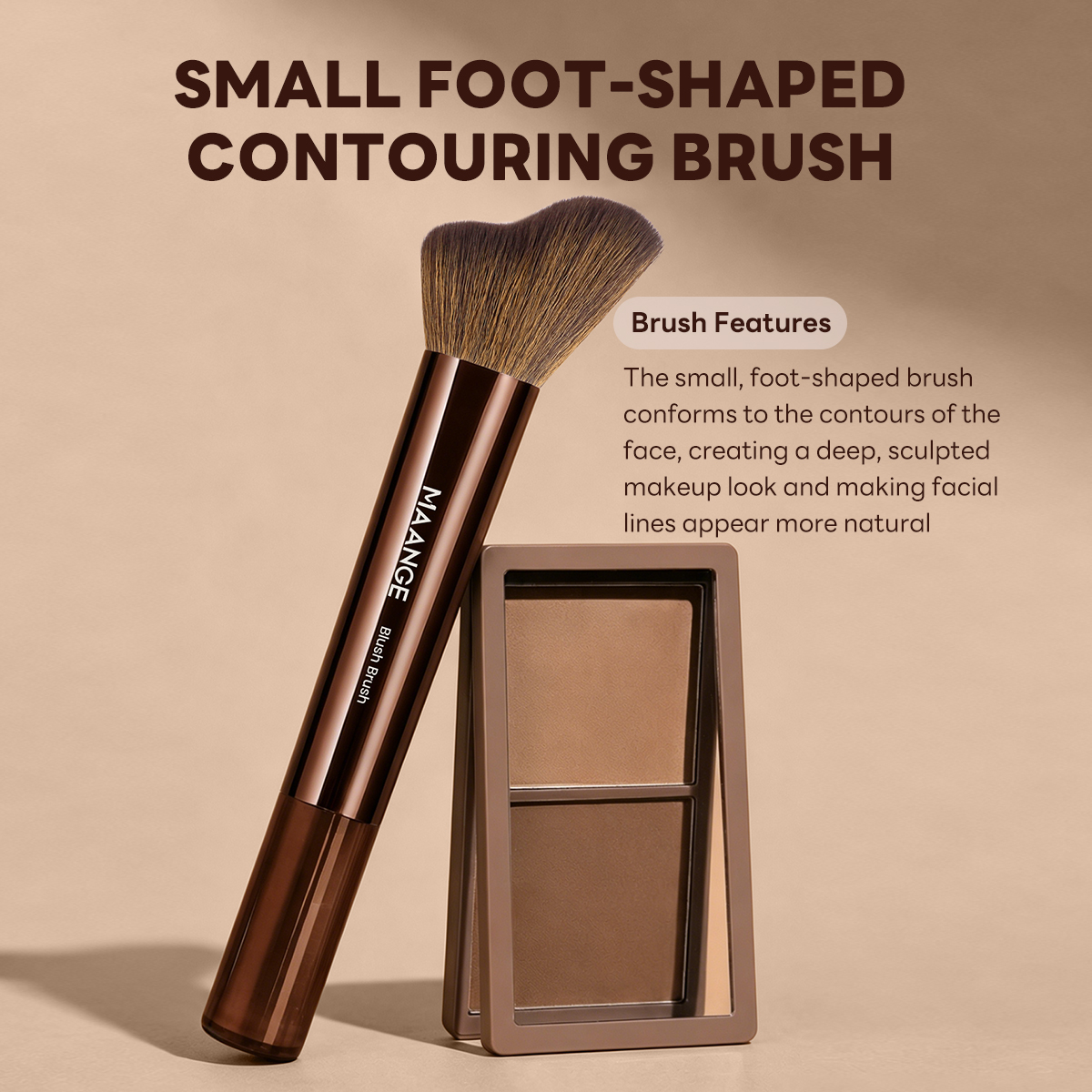 MAANGE Wholesale Custom OEM&ODM Single Brush Foundation Contour  Blush Loose Powder Brush 1PCS Professional Makeup Brush - 图片 2