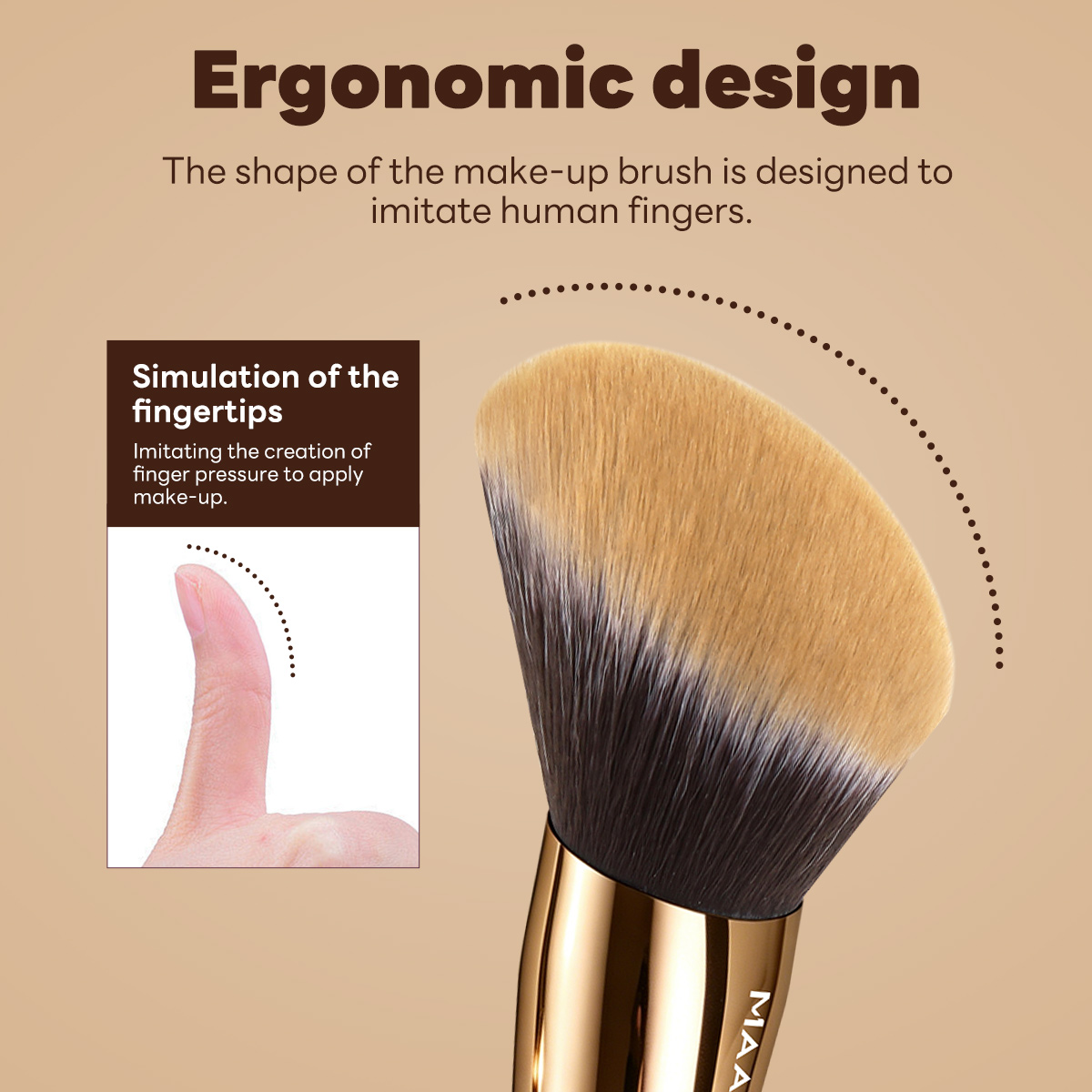 MAANGE  Wholesale Private Label Single Makeup Brush Loose Powder Liquid Flat Foundation Blush Brush Professional Makeup Brush - 图片 3