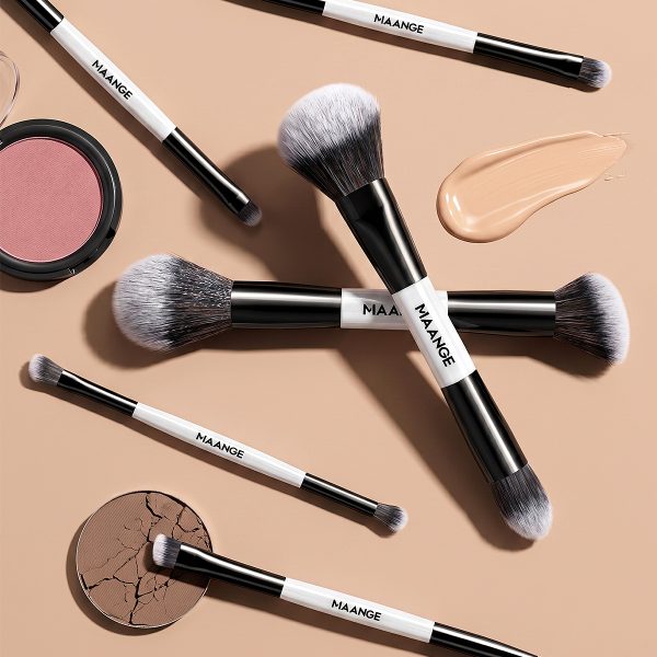 MAANGE Wholesale Custom logo OEM&ODM 12PCS Double-ended Makeup Brushes Set Facial Professional Makeup Brush Set