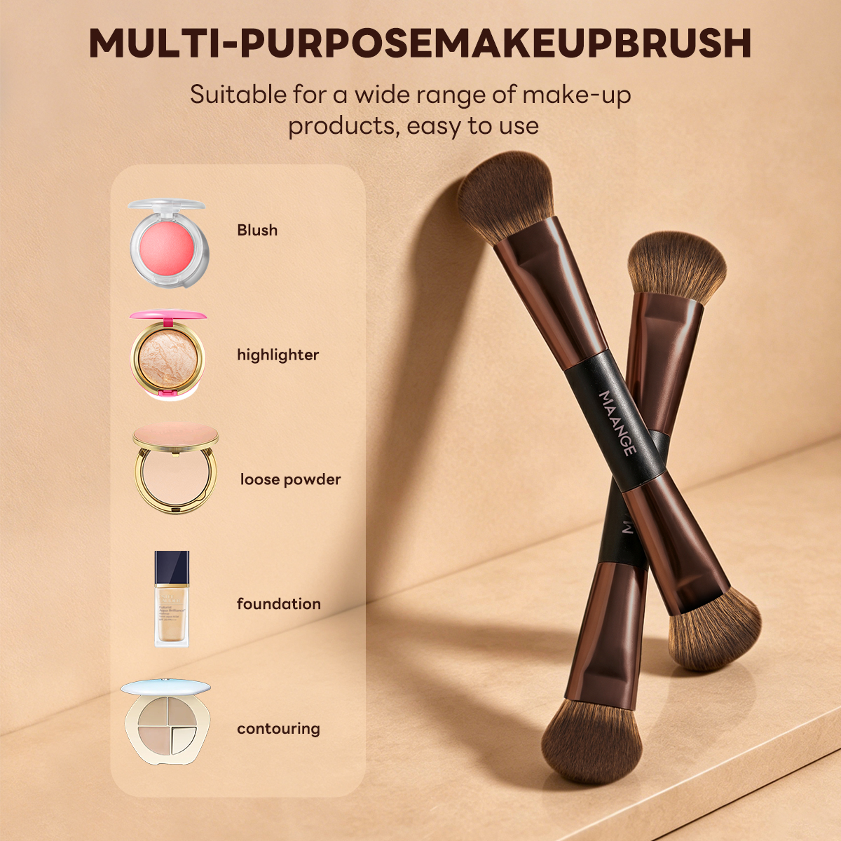 MAANGE Wholesale 12pcs Makeup Brushes Set Foundation Powder Blending Eyeshadow Blush Professional Makeup Brushes Set - 图片 6