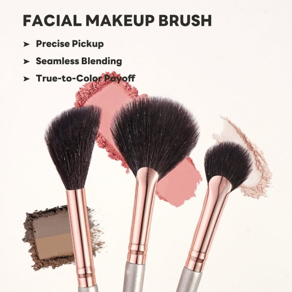MAANGE Professionasl Custom OEM&ODM 3pcs Makeup Brush Contour Eyeshadow Highlighter Facial Professional Makeup Brush Set