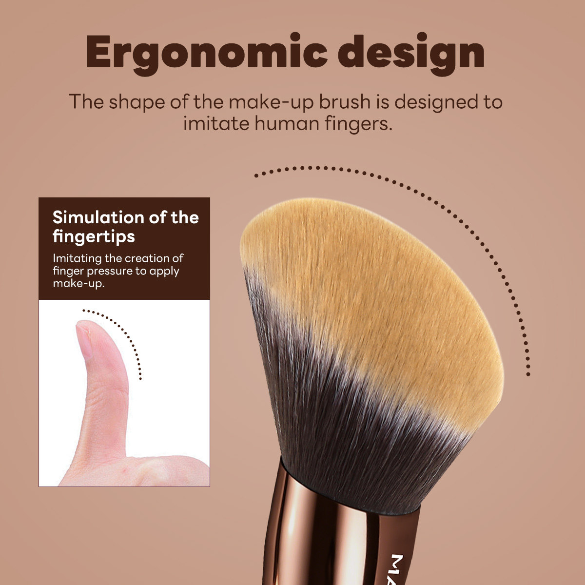 MAANGE  Wholesale Private Label Single Makeup Brush Loose Powder Liquid Flat Foundation Brush Professional Makeup Brush - 图片 2