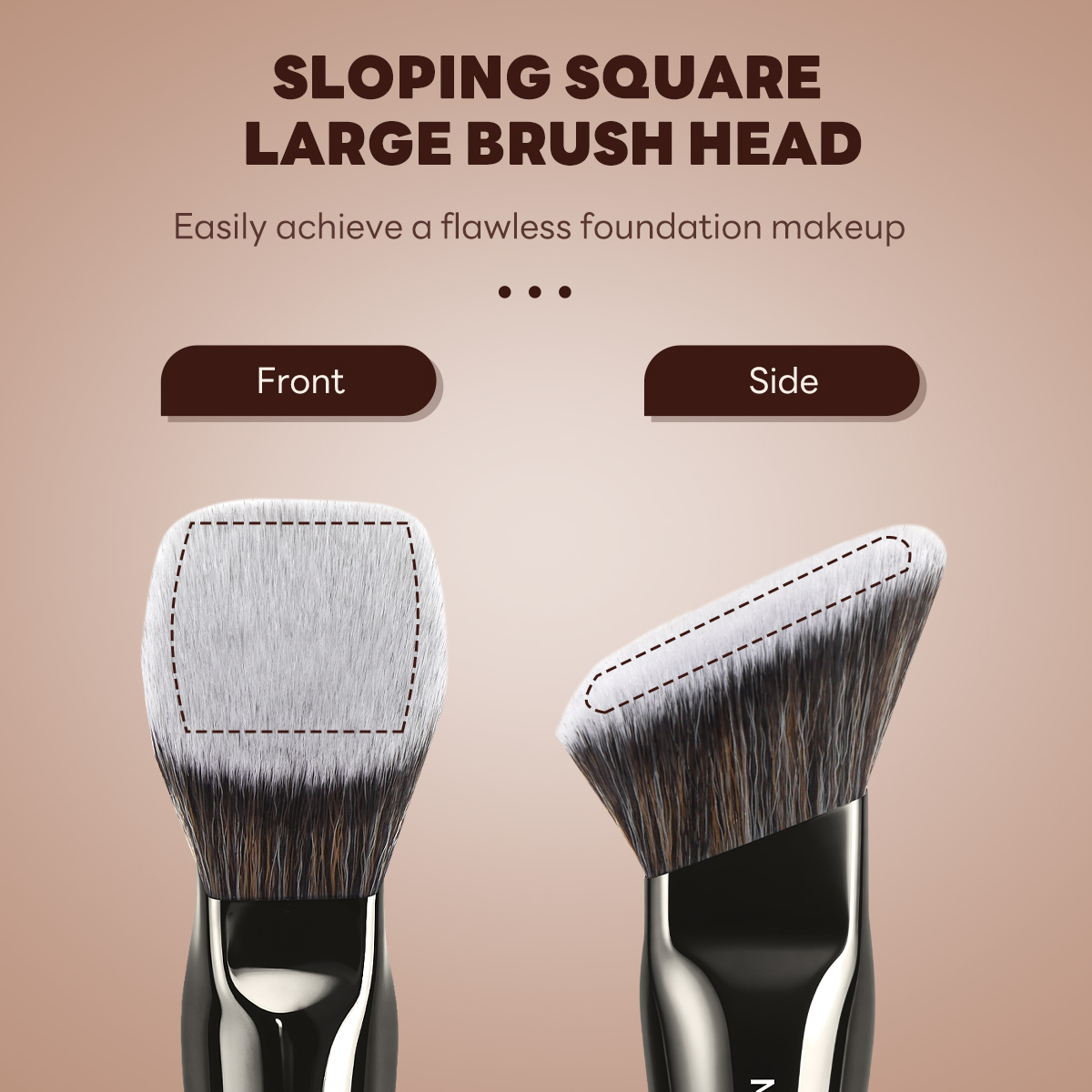 MAANGE Wholesale Custom Private Label Professional Single Makeup Brush  Foundation Loose Powder Blush Professional Makeup Brush - 图片 4