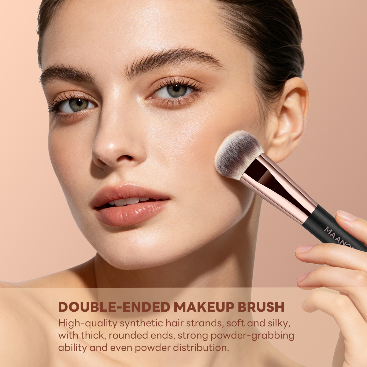 Custom Logo OEM&ODM Professional Makeup Brush Double Ended High Quality Single Makeup Loose Powder Foundation  Makeup Brushes - 图片 4