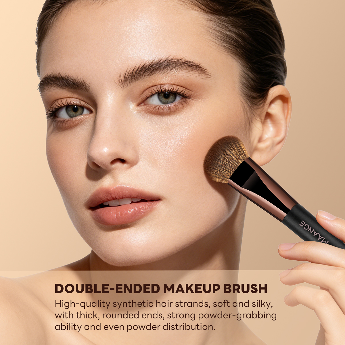 Custom Logo OEM&ODM Professional Makeup Brush Double Ended High Quality Single Makeup Loose Powder Foundation  Makeup Brushes - 图片 4