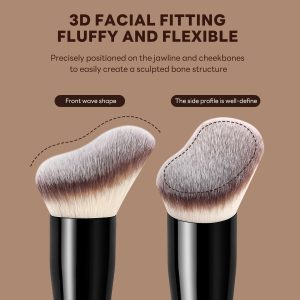 MAANGE Custom OEM&ODM Private Label 2 in 1 Makeup Brush Loose Powder Contour Blush Wholesale Professional Makeup Brush - 图片 3