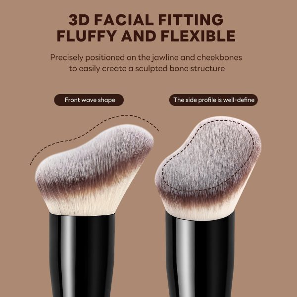 MAANGE Custom OEM&ODM Private Label 2 in 1 Makeup Brush Loose Powder Contour Blush Wholesale Professional Makeup Brush