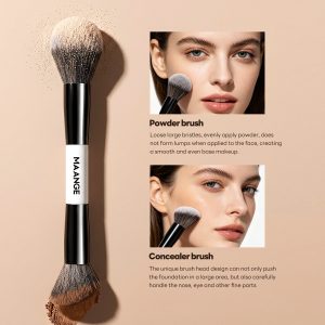 MAANGE Wholesale Custom logo OEM&ODM 12PCS Double-ended Makeup Brushes Set Facial Professional Makeup Brush Set - 图片 5
