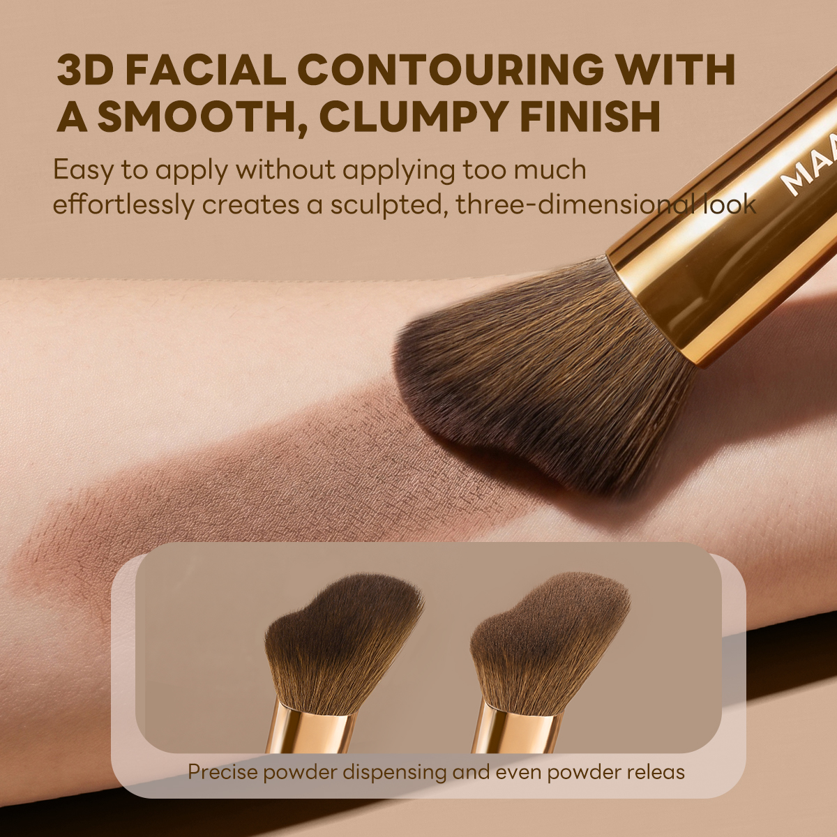 MAANGE Wholesale Professional Makeup Brush Custom  Private Label Single Brush Foundation Contour  Blush Loose Powder Brush - 图片 5