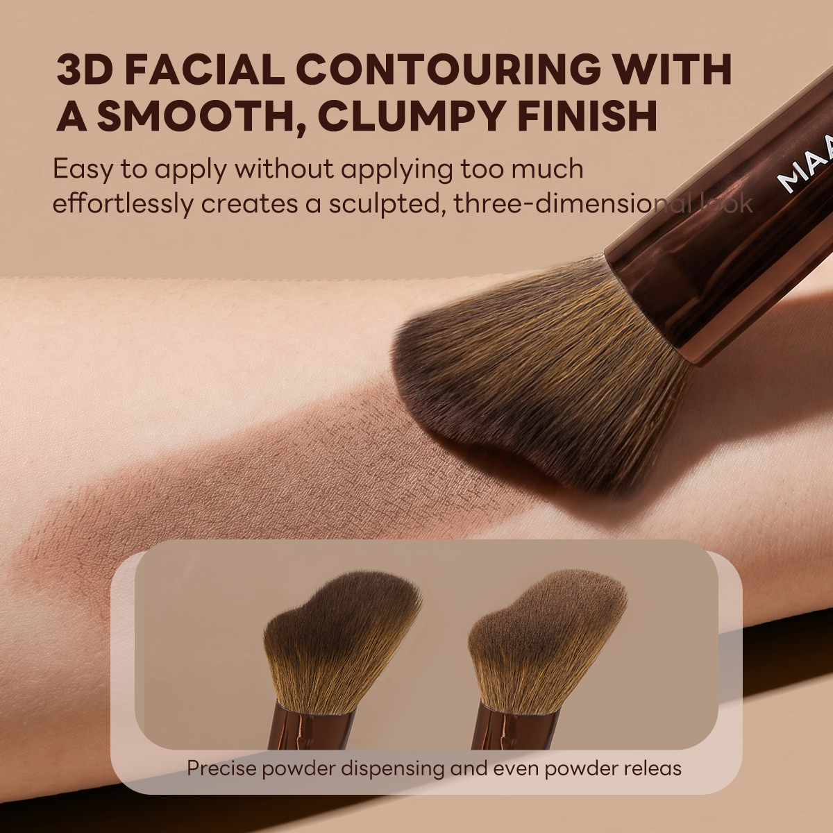 MAANGE Wholesale Custom OEM&ODM Single Brush Foundation Contour  Blush Loose Powder Brush 1PCS Professional Makeup Brush - 图片 5