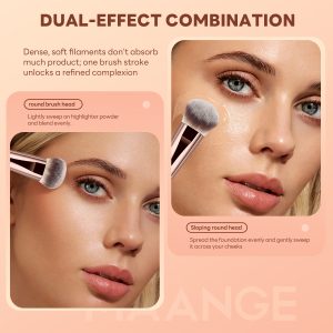 Custom Logo OEM&ODM Professional Makeup Brush Double Ended High Quality Single Makeup Loose Powder Foundation  Makeup Brushes - 图片 5