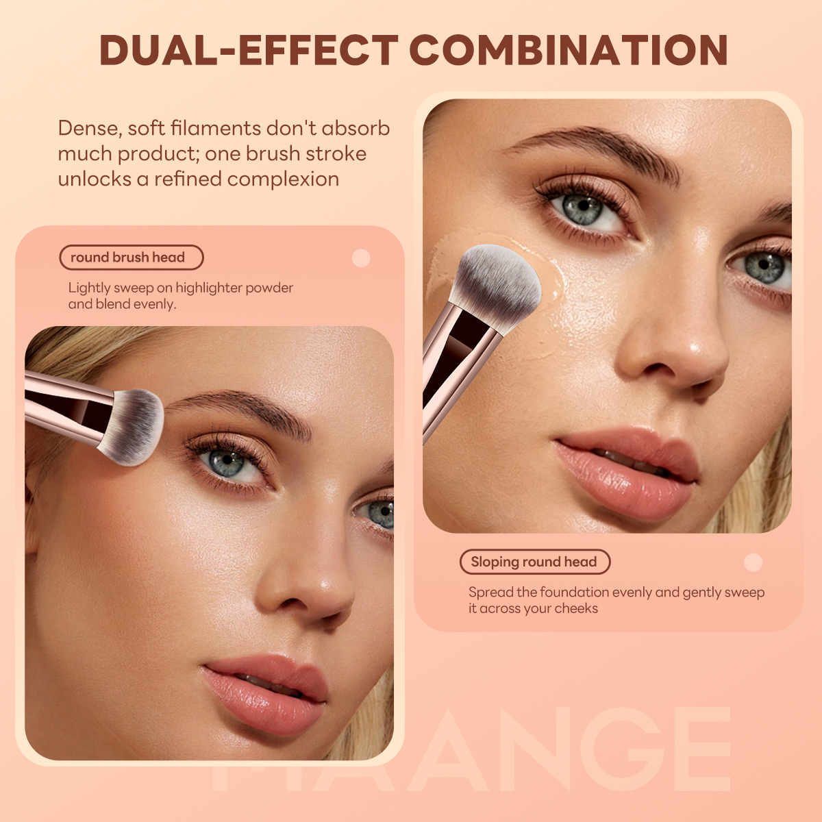 Custom Logo OEM&ODM Professional Makeup Brush Double Ended High Quality Single Makeup Loose Powder Foundation  Makeup Brushes - 图片 5
