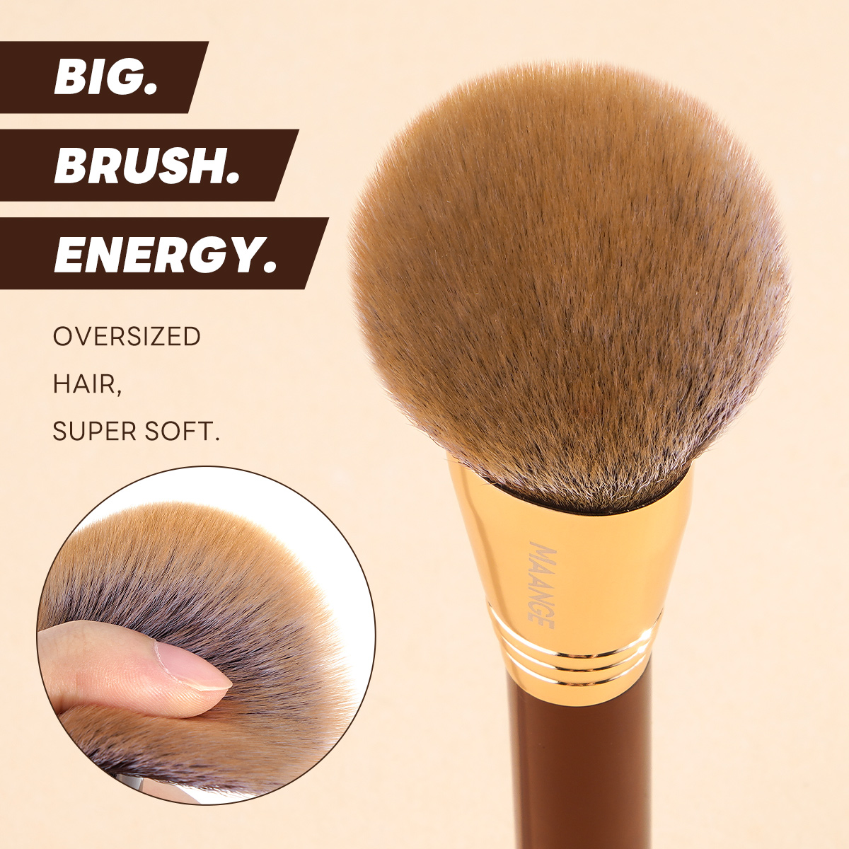 MAANGE  Wholesale Private Label Single Makeup Brush Loose Powder Liquid Flat Foundation Blush Brush Professional Makeup Brush - 图片 5