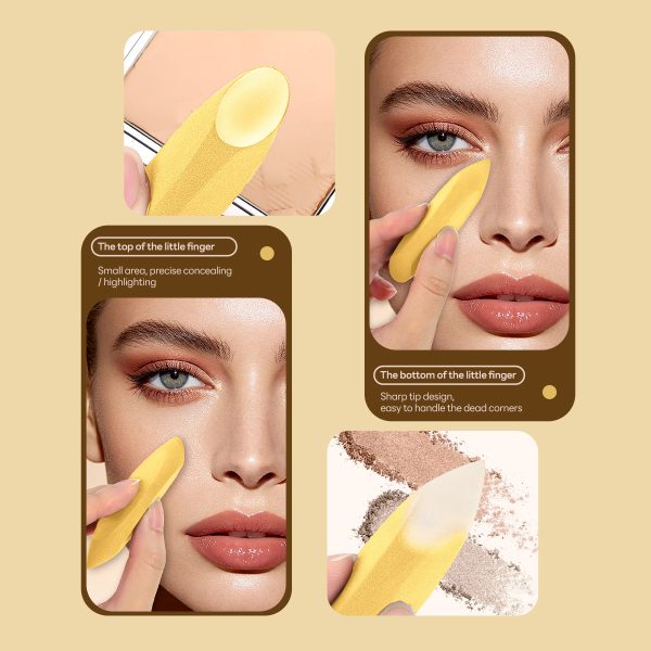 MAANGE  Wholesale Private Label Single Makeup Brush Liquid Flat Foundation Brush 3pcs Powder Puff Professional Makeup Brush