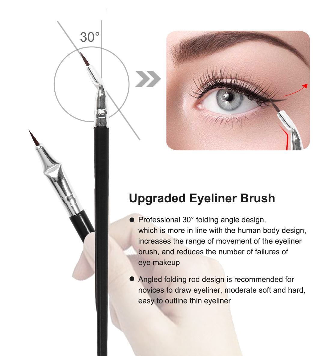 MAANGE Professional 14PCS Eyes Makeup Brush Set   Eyebrow Pencil Eyeliner Under-eye Shadow Nose Shadow Eyes Makeup Brush Set - 图片 5
