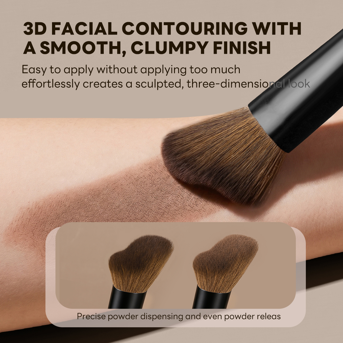 MAANGE  Custom OEM&ODM Single Makeup Brush Foundation Contour  Blush Loose Powder Brush Professional Makeup Brush - 图片 6