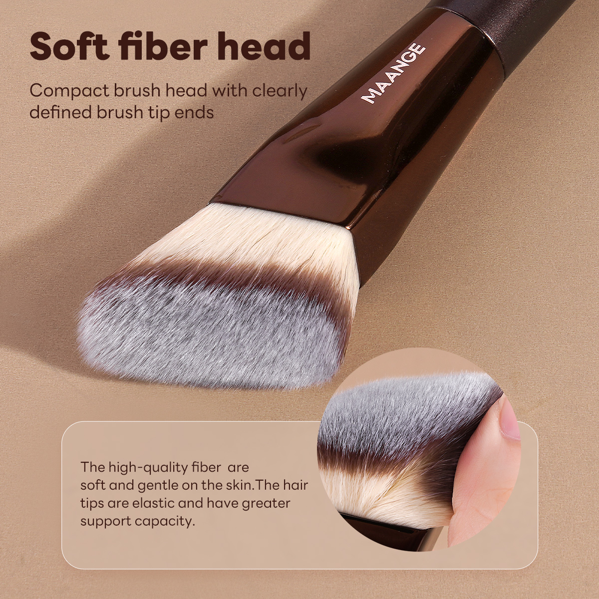 MAANGE Wholesale Private Label Professional Single Makeup Brush  Foundation Loose Powder Blush Professional Makeup Brush - 图片 6