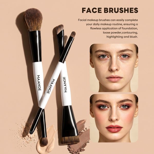 MAANGE Wholesale Custom Logo 17pcs Cosmetic Brush Set Foundation Loose Powder Contour Concealer Eyeshadow Makeup Brush Set