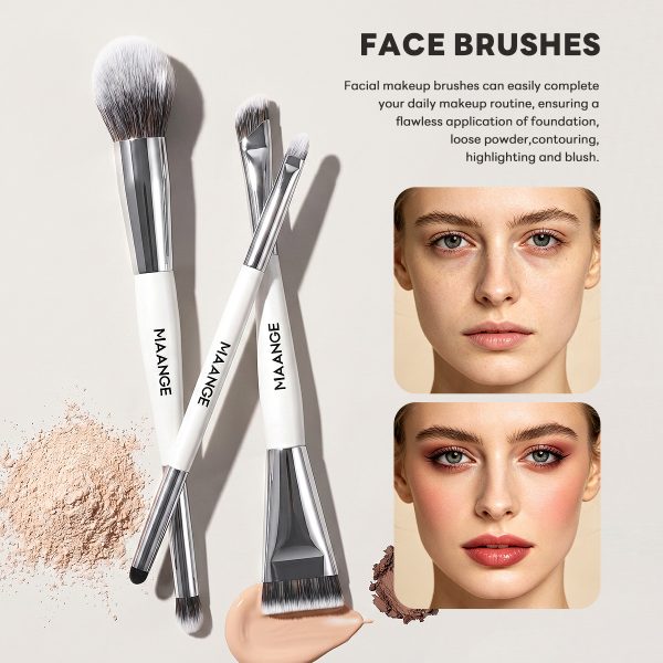MAANGE Custom OEM&ODM Professional 17pcs Cosmetic Brush Set Foundation Loose Powder Contour Concealer Eyeshadow Makeup Brush Set