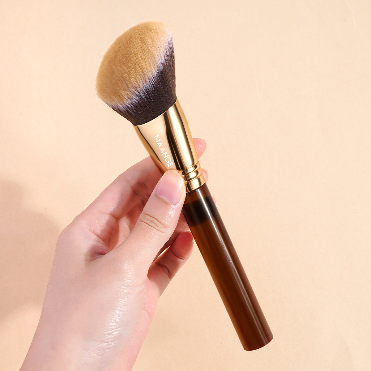 MAANGE  Wholesale Private Label Single Makeup Brush Loose Powder Liquid Flat Foundation Blush Brush Professional Makeup Brush - 图片 6