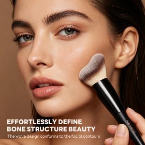 MAANGE Custom OEM&ODM Private Label 2 in 1 Makeup Brush Loose Powder Contour Blush Wholesale Professional Makeup Brush - 图片 5