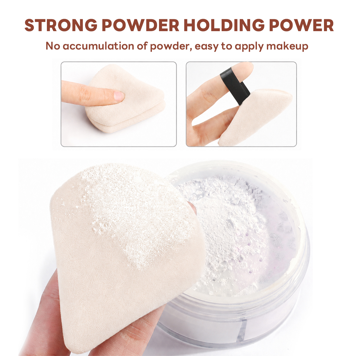 MAANGE  3pcs Makeup Brush 2PCS Powder Puff Silicone Facial Mask Brush Foundation Loose powder Professional Makeup Brush Set - 图片 6