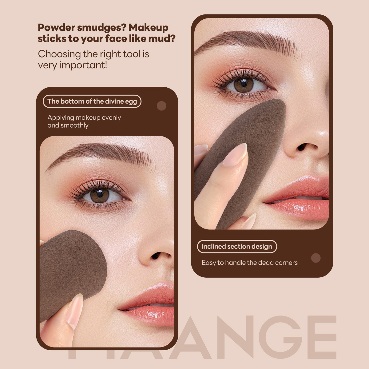 MAANGE Wholesale 3pcs Makeup Brush Beauty Tools 3PCS Powder Puff Foundation Blush Loose Powder Professional Makeup Brush Set - 图片 5