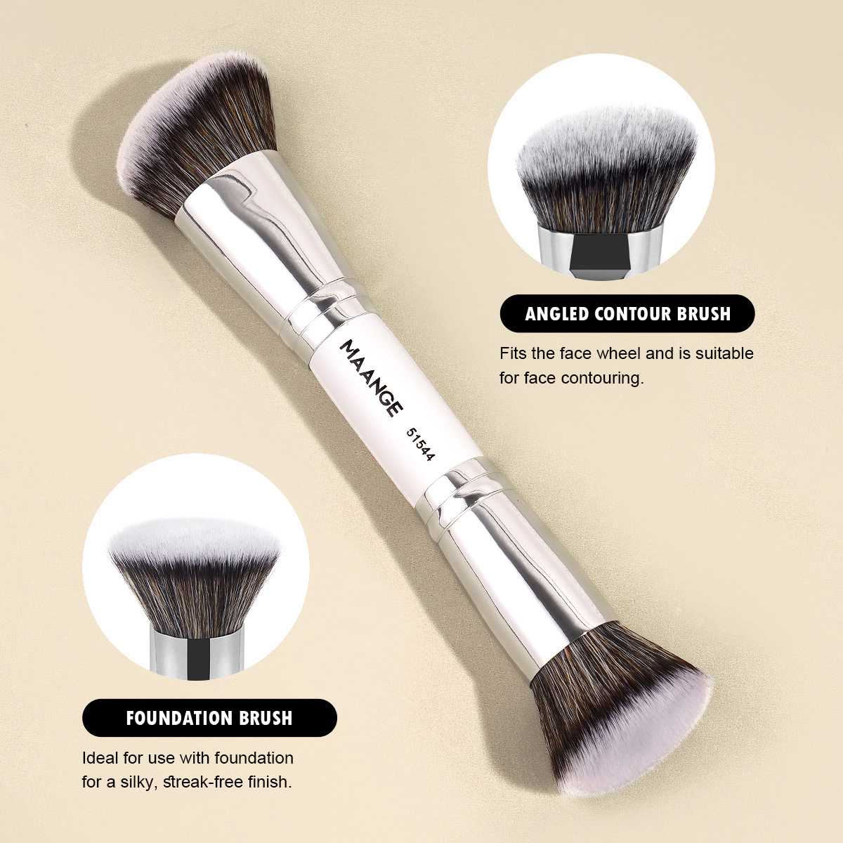 MAANGE Wholesale Custom logo OEM&ODM 12PCS Double-ended Makeup Brushes Set Facial Professional Makeup Brushes Set - 图片 7